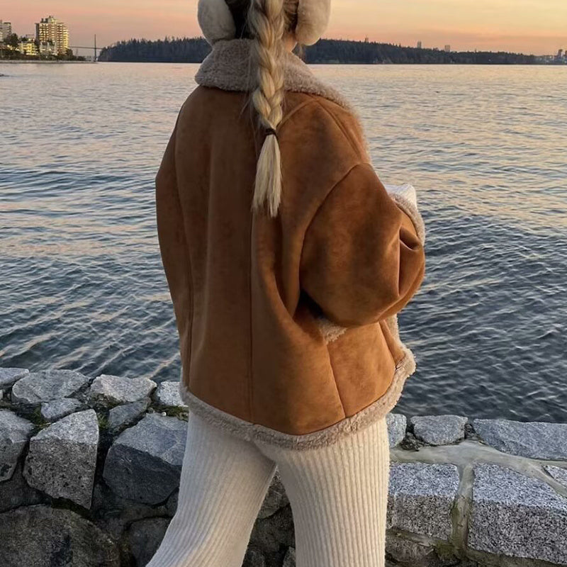 Manteau en laine à revers