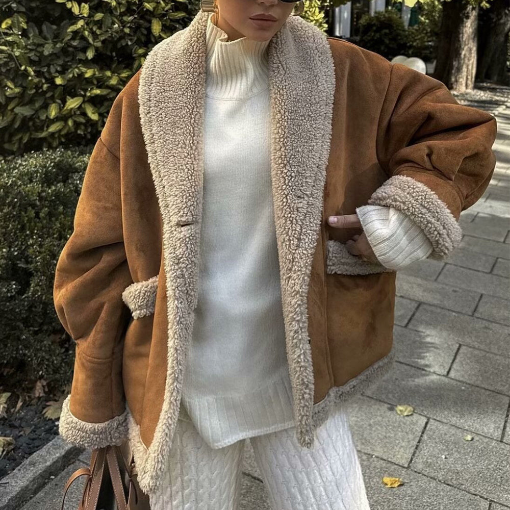Manteau en laine à revers