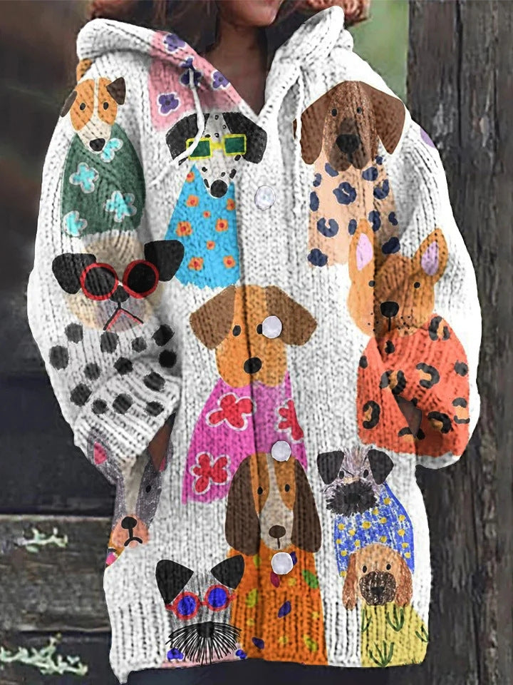 Manteau à Capuche Motif Félin