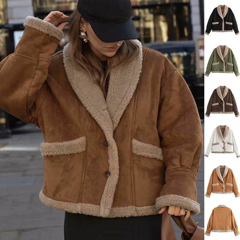 Manteau en laine à revers