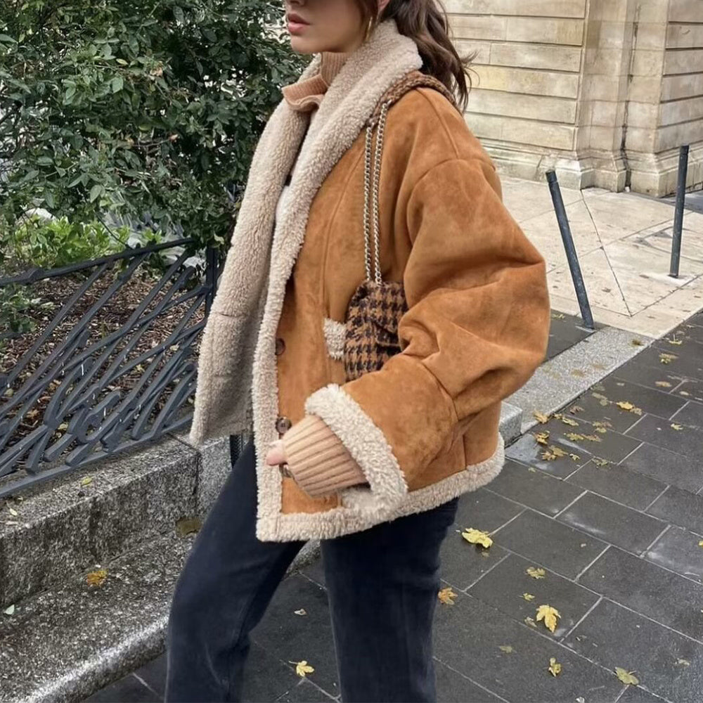 Manteau en laine à revers