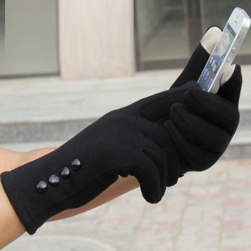 Gants Tactiles en Cachemire Non-inversé pour Femmes