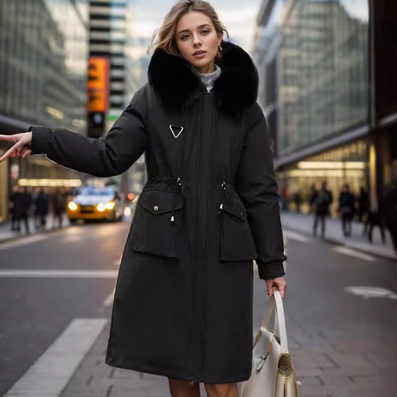 Manteau Long Au-dessus Du Genou Veste En Coton Trench Coat