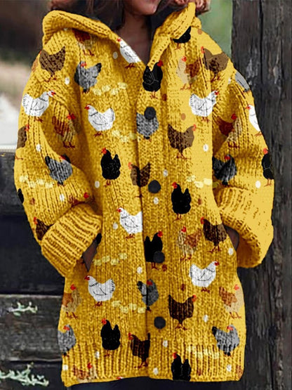 Manteau à Capuche Motif Félin