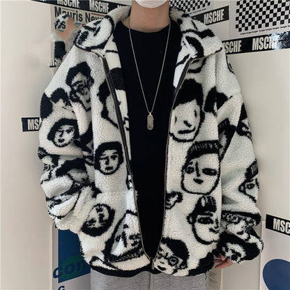 Manteau D'hiver En Laine Imprimé Drôle Et Mignon