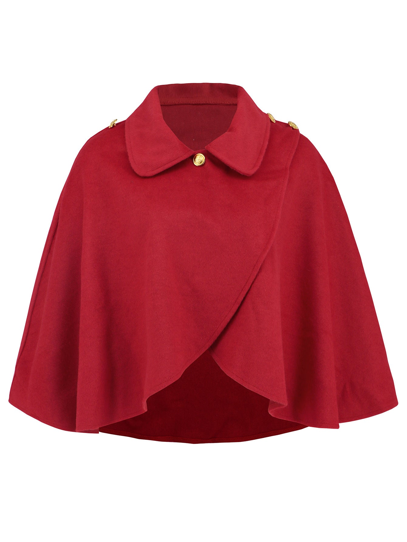 Manteau Cape en Laine Uni et Élégant