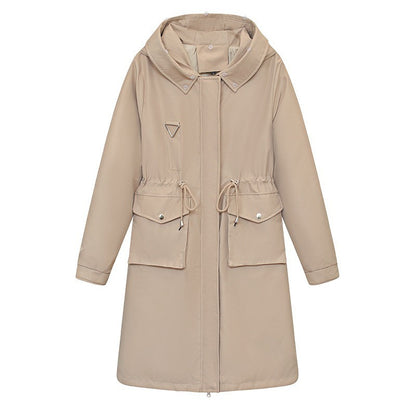 Manteau Long Au-dessus Du Genou Veste En Coton Trench Coat