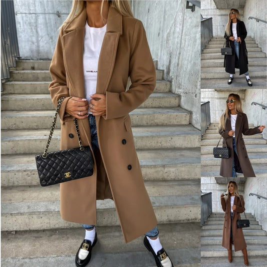 Manteau en Laine Élégant - Simplicité Automne et Hiver