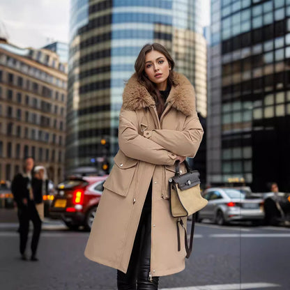 Manteau Long Au-dessus Du Genou Veste En Coton Trench Coat