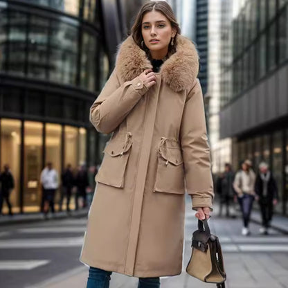 Manteau Long Au-dessus Du Genou Veste En Coton Trench Coat